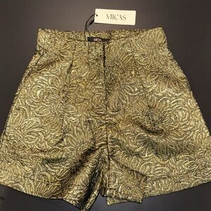 Micas Jacquard Gold Black Shorts